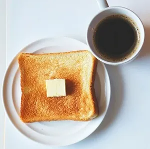 butterpan - かんたん朝食コーヒーとバタートースト 塩分1㌘